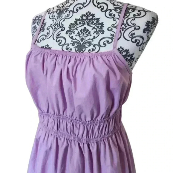 WILD Skye Woven Ruffle Dress  Lilac Purple Cotton Poplin Women's size Medium - Picture 7 of 13